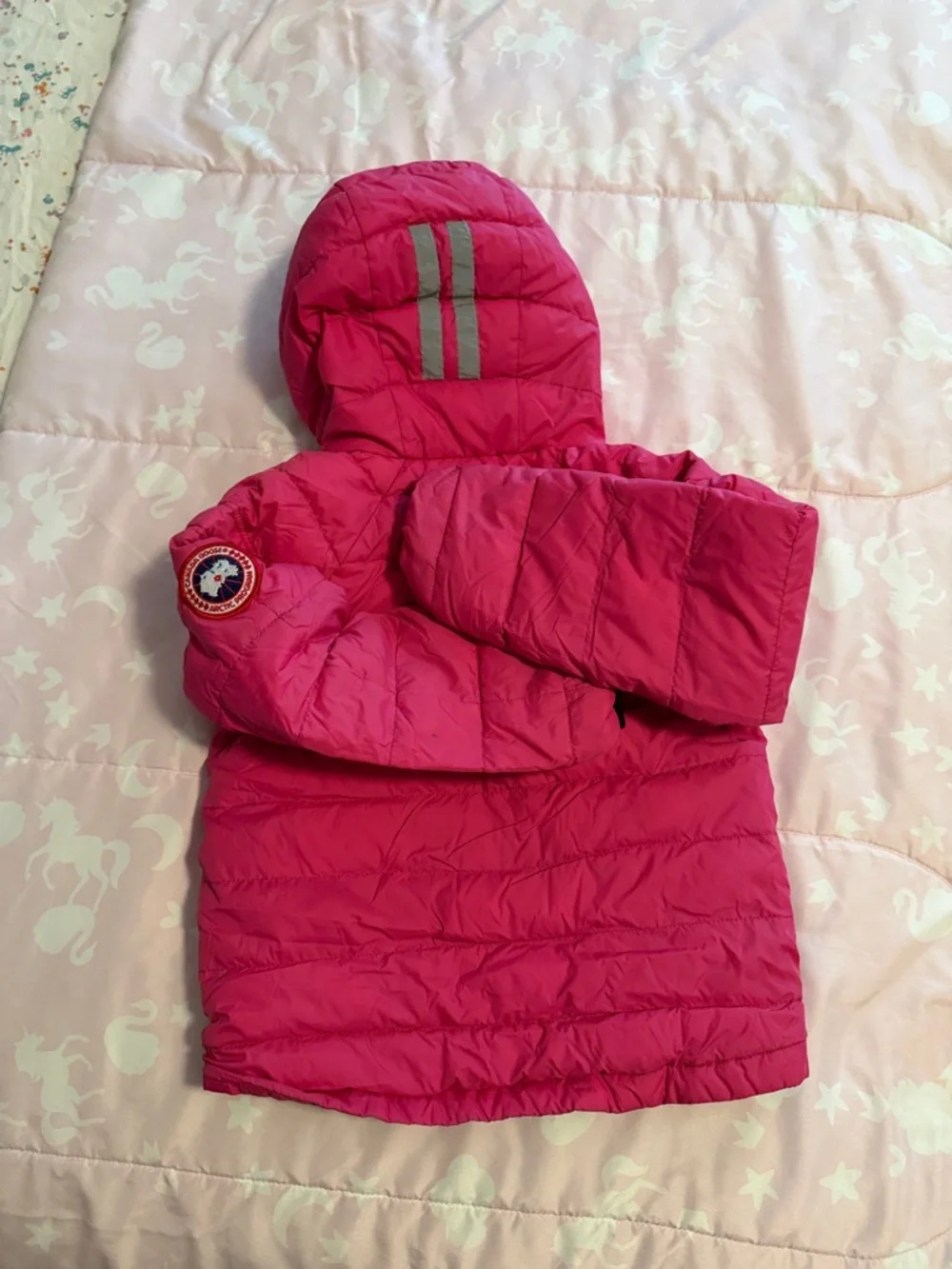 Canada Goose Girls Bright Pink Hooded Puffer Jacket - Picture 2 of 10